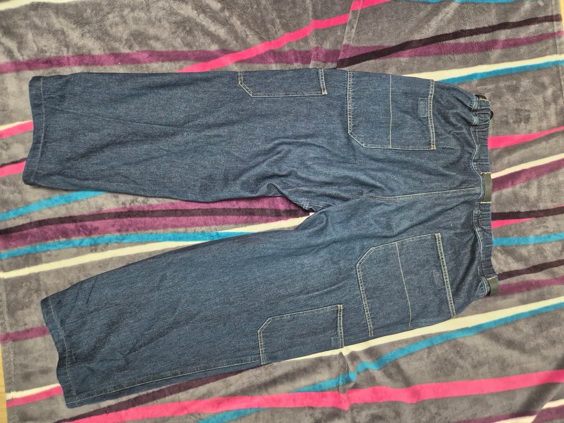 (34~38)그라미치 락 슬라이드 와이드 데님 다크 인디고 상품이미지5