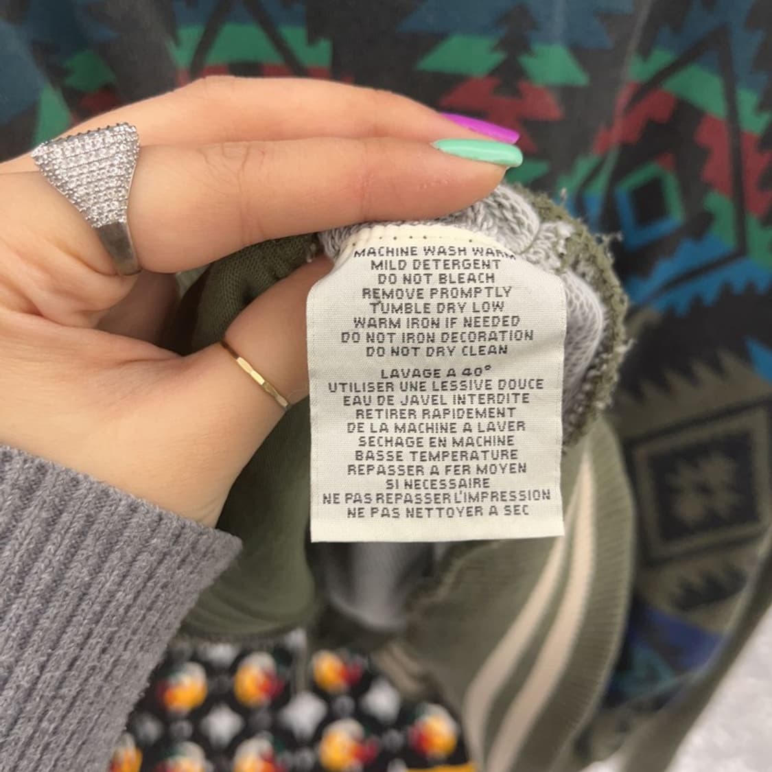 데님앤서플라이 랄프로렌 빈티지 패턴 야구잠바 바시티자켓 XL C06608 상품이미지6