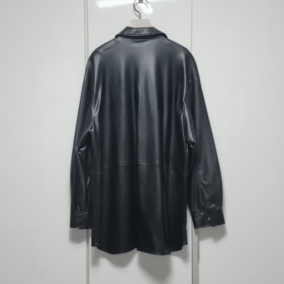 자라 에코 레더 오버 포켓 셔츠 자켓 블랙 M 미디움 정품 새상품 가죽 상품이미지5