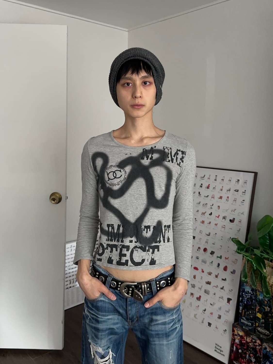 Bellus Closet 그래피티 롱 슬리브 상품이미지5