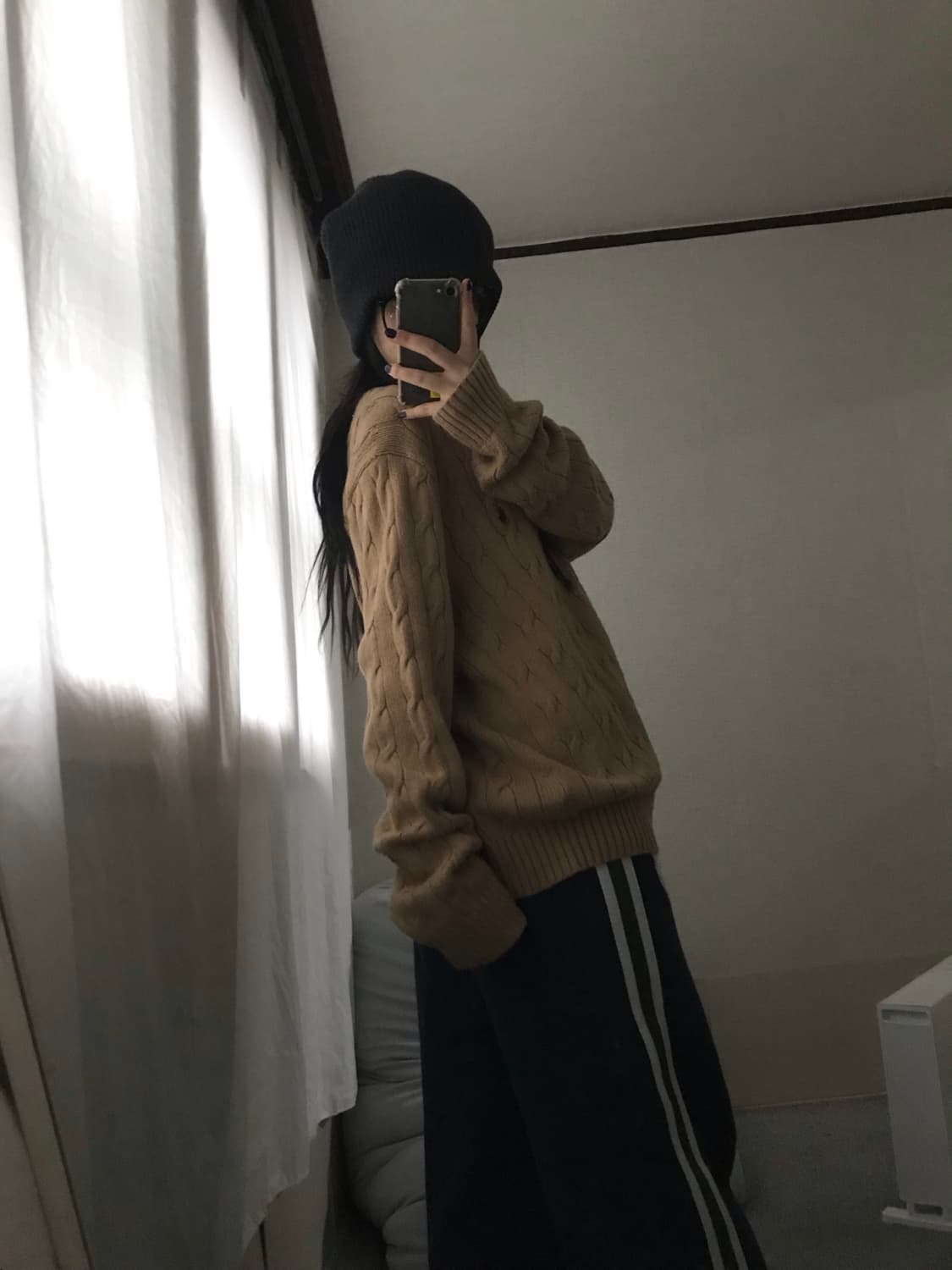 폴로 베이지브라운 케이블 니트 상품이미지4