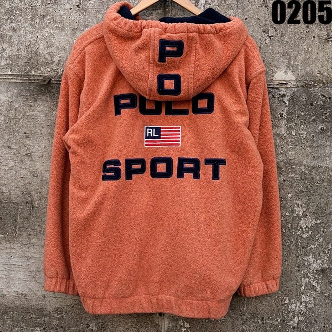 폴로 스포츠 플리스 오렌지 후드 집업 100-105 0205 상품이미지2