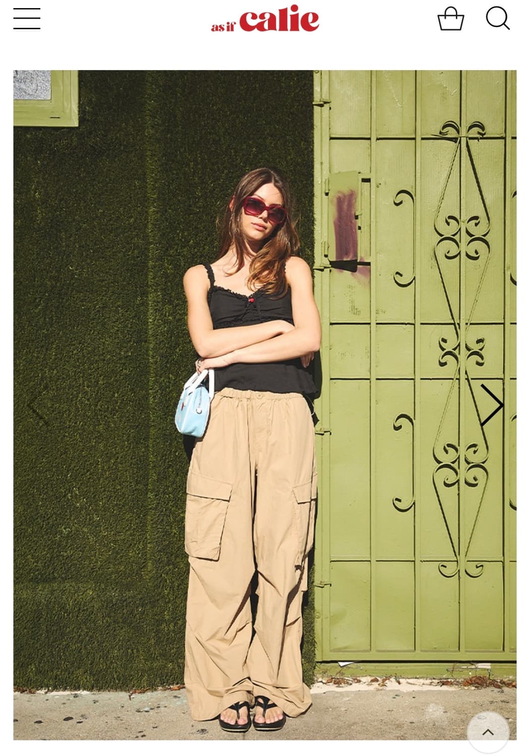 에즈이프캘리 PARACHUTE CARGO PANTS BEIGE 상품이미지3