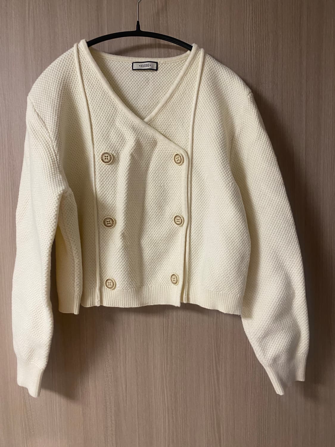 쿠오세 아이보리 니트 가디건 상품이미지1