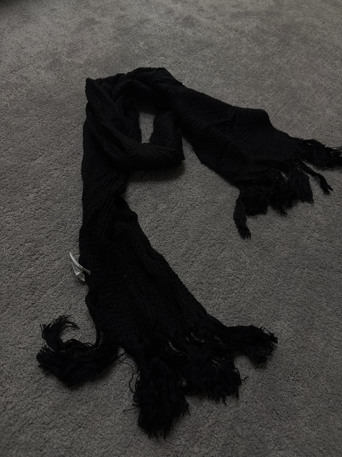 Vintage v-kei punk mood black scarf 상품이미지3