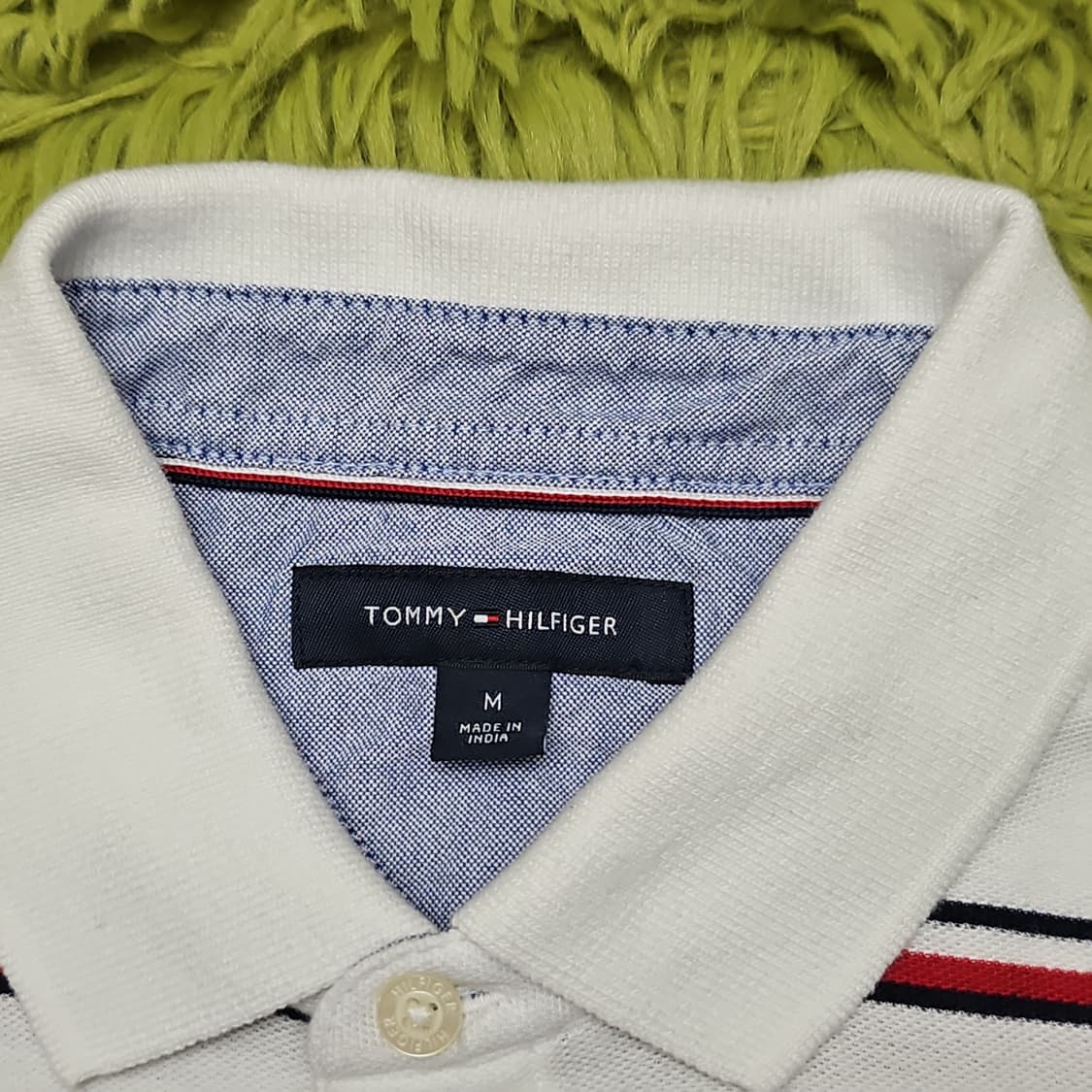 타미힐피거 화이트 레드 스트라이프 카라티 (M) 상품이미지3