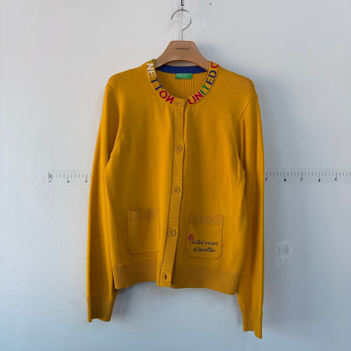 베네통 옐로우 니트 가디건 상품이미지1