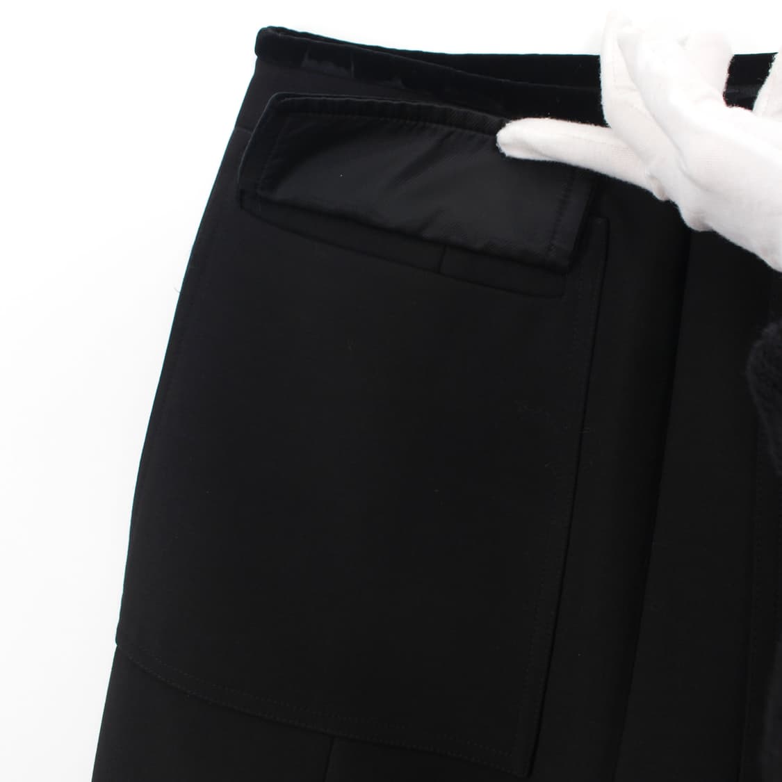 구찌 gucci 빈티지 울 벨벳 에이라인 블랙 미디 스커트 상품이미지3