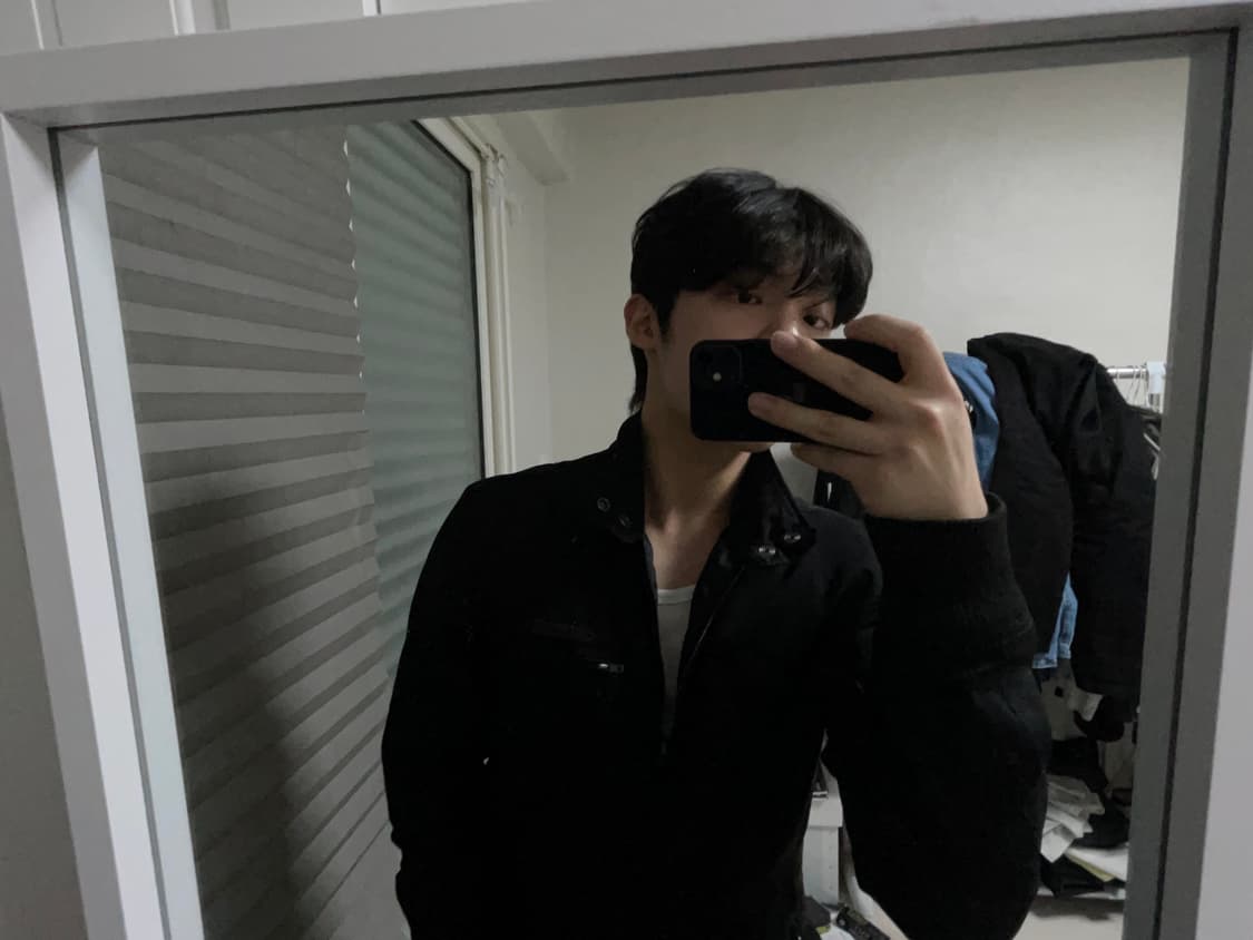 디젤(Diesel) 가죽 로고 패치 블랙 나일론 재킷 상품이미지5