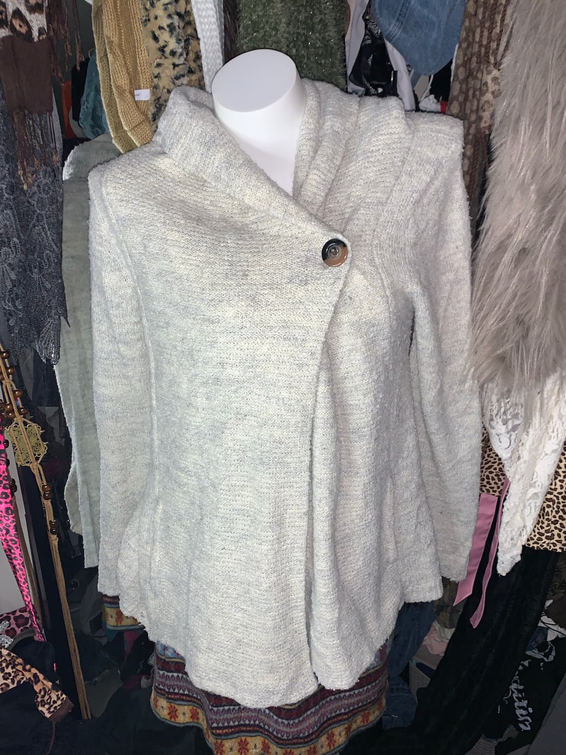 y2k 원버튼 모리 오트 후드가디건 상품이미지1