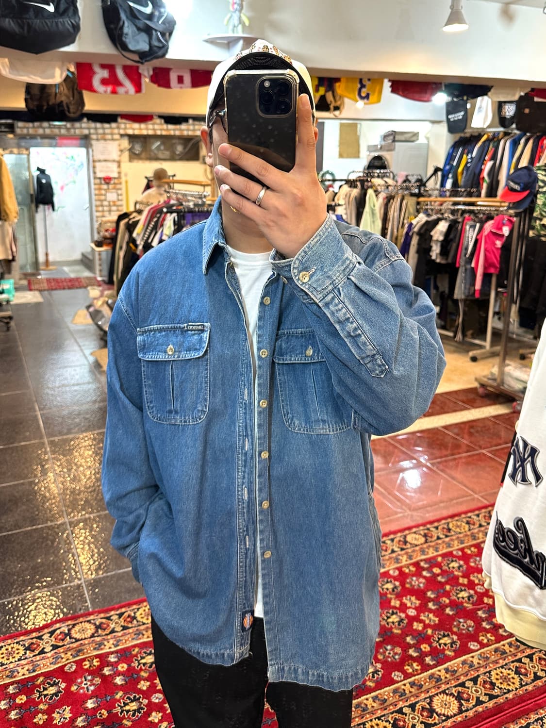 디키즈 안감 후리스 데님 셔츠 L 상품이미지2