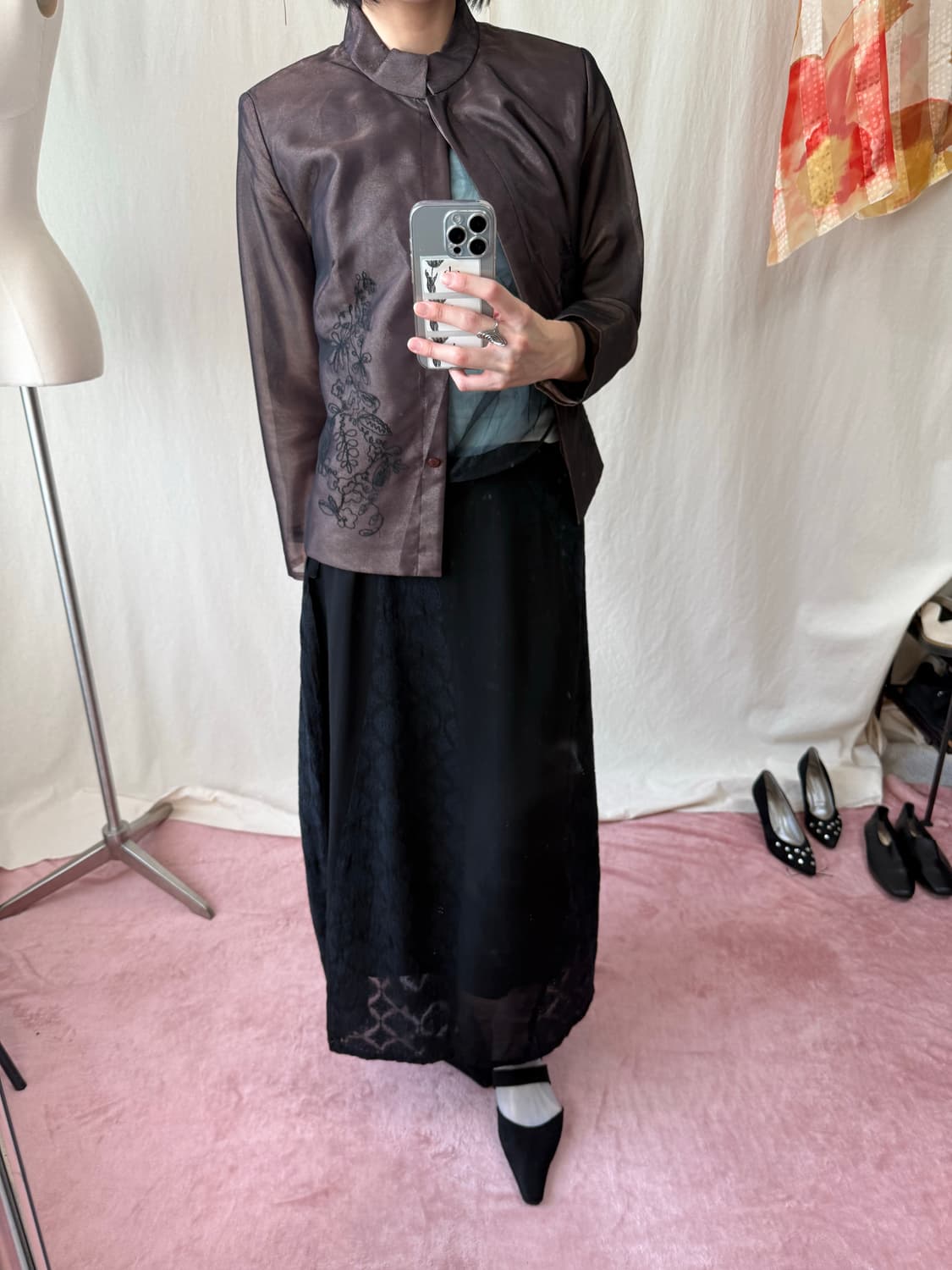 Bon CILIE 오간자 차이나카라 자켓 상품이미지9