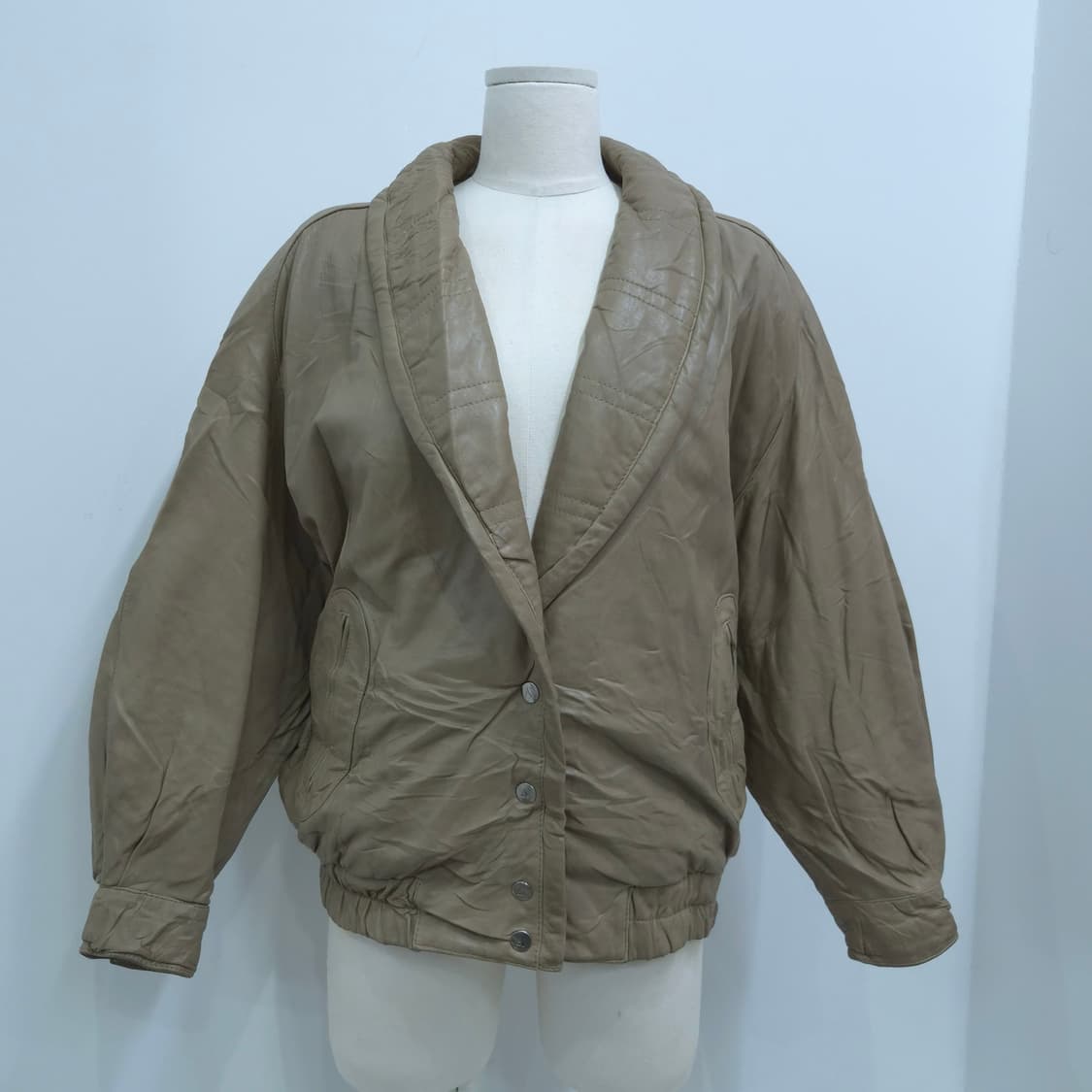 90s 양가죽 오버핏 빈티지 남녀공용 레더 자켓 상품이미지1