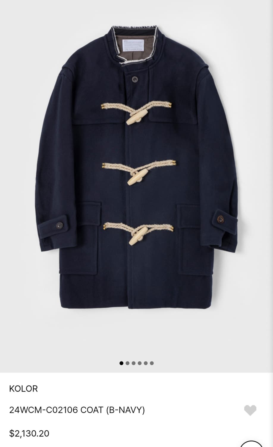 Kolor 24aw 더플코트 duffel coat 꼼데 네이비 3사이즈 상품이미지1