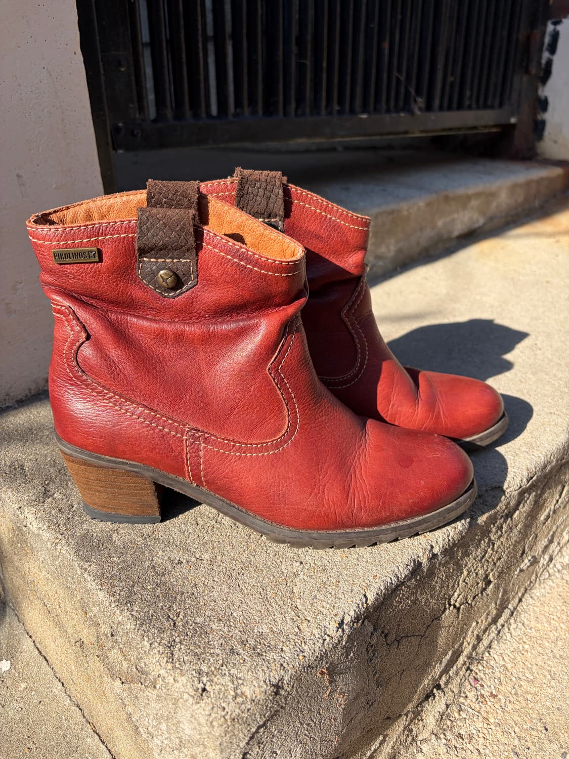 Pikolinos 레드 빈티지 힐 앵클 부츠  상품이미지1