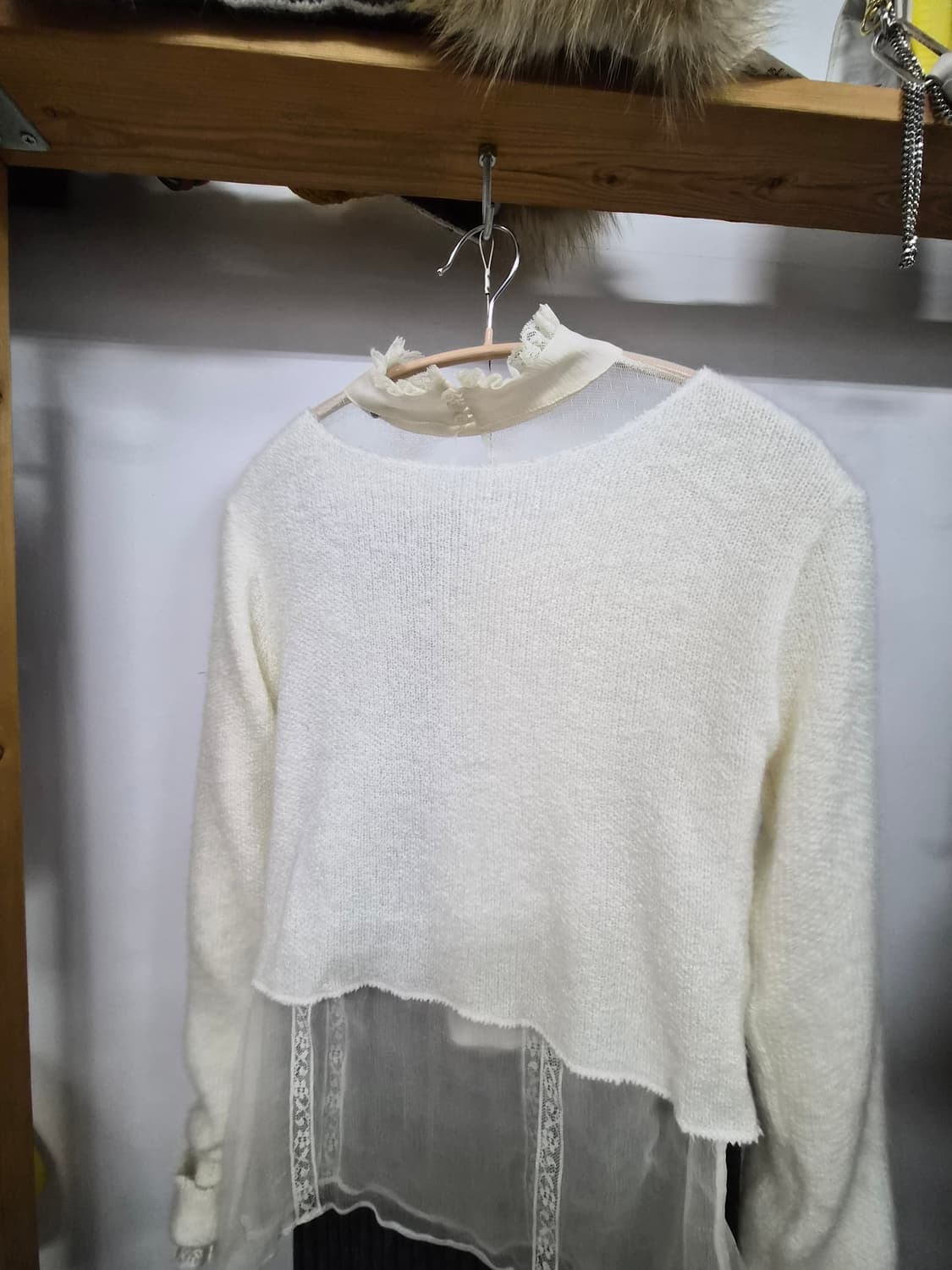 언발 케이프 크롭니트. 골지 캐시미어 스커트 상품이미지5