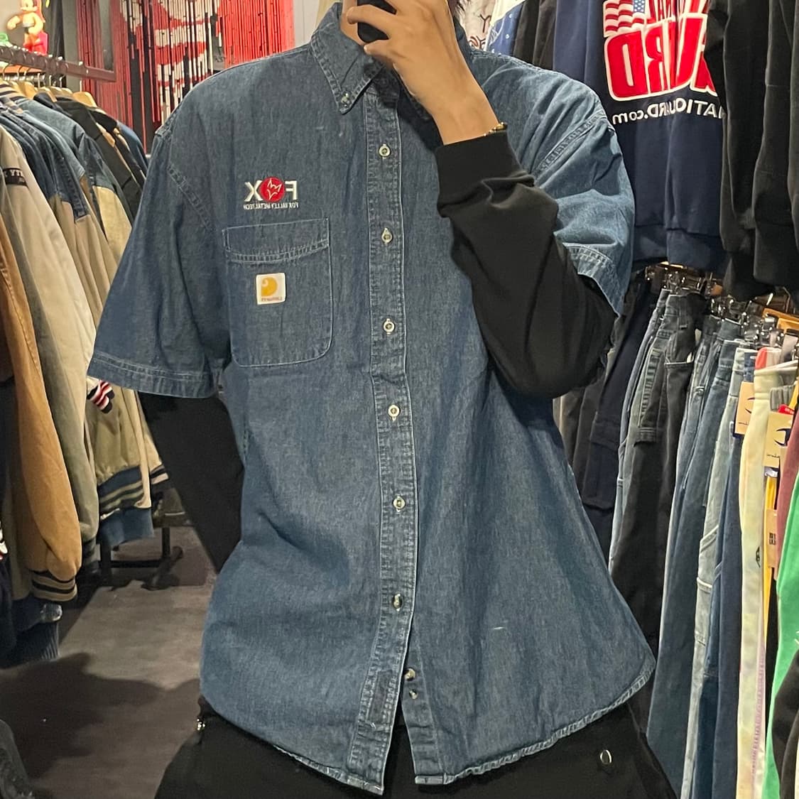[IM] carhartt 칼하트 데님 반팔셔츠 상품이미지3