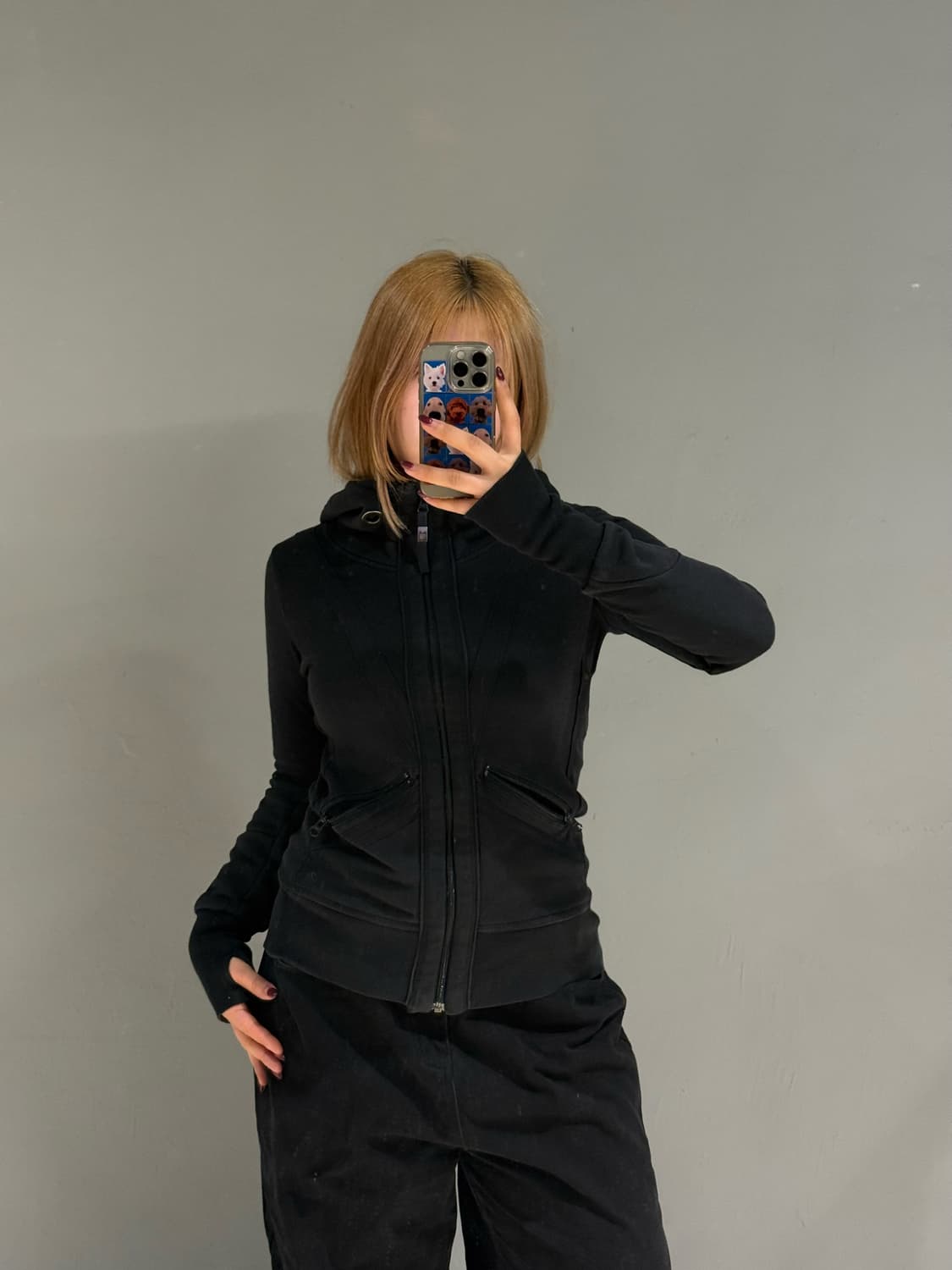 Contour line hand warmer hood zip-up  상품이미지1