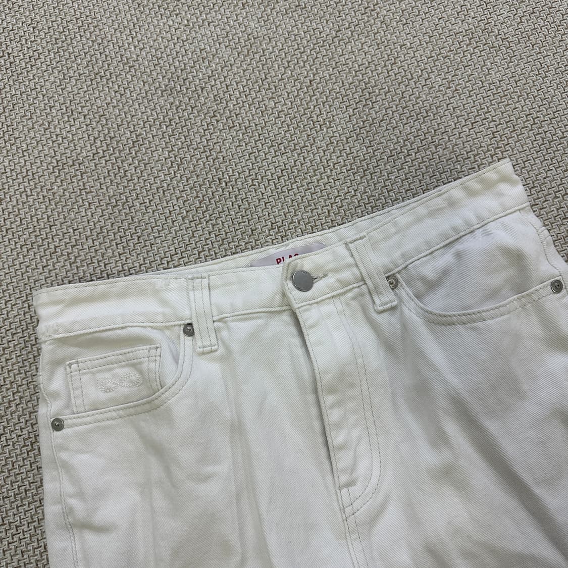 M 플랙 흰색 데님 팬츠 0414D 상품이미지2
