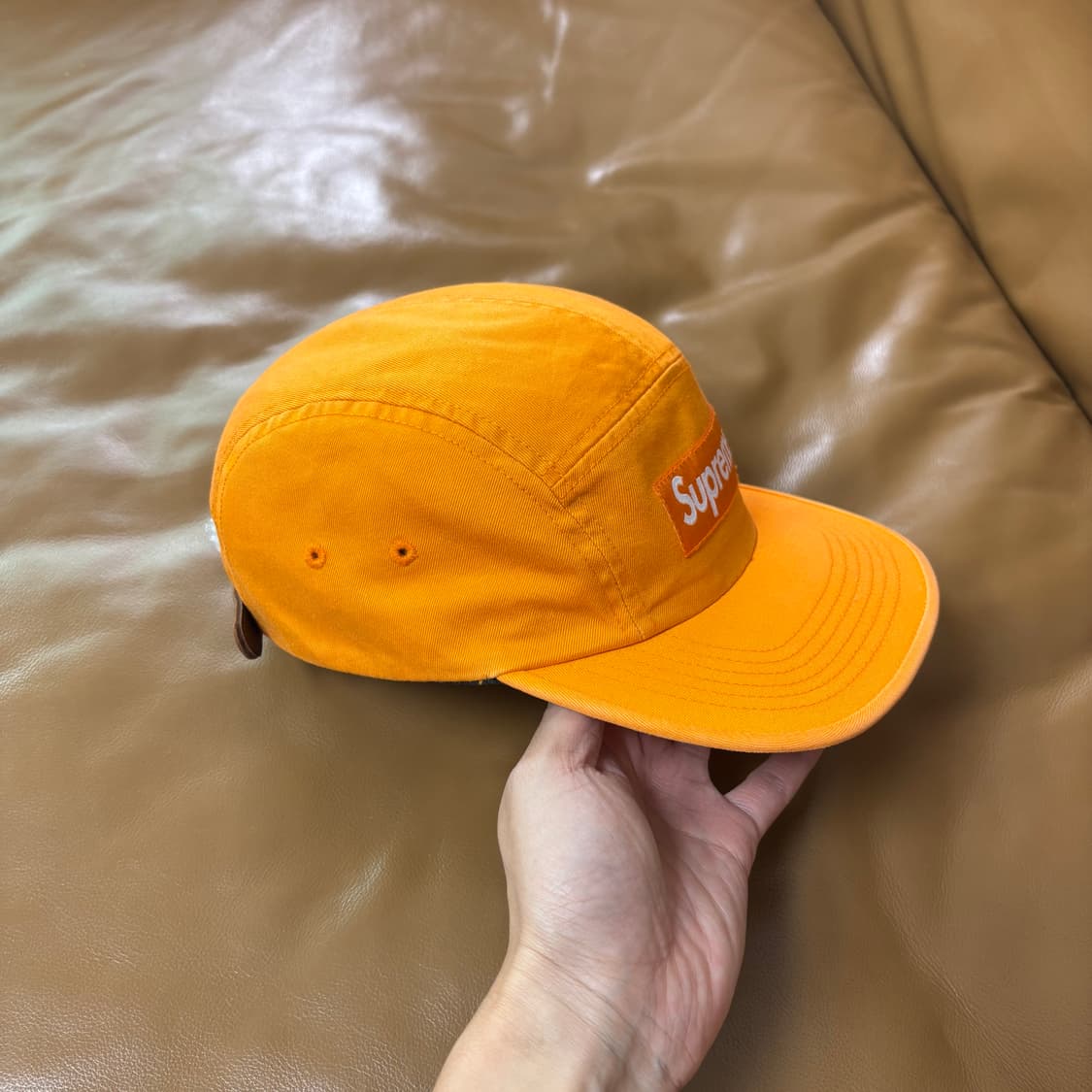 Supreme 슈프림 오렌지 캠프캡 모자 (Washed Orange) 상품이미지3