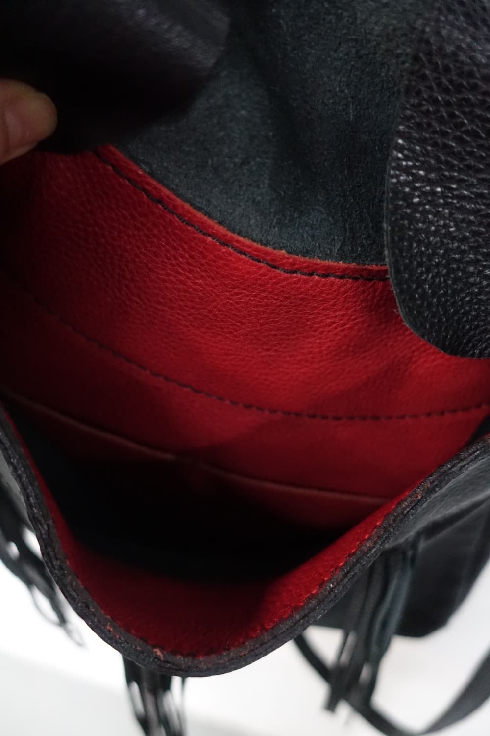 터키석 에스닉 프린지 레더 백 상품이미지6