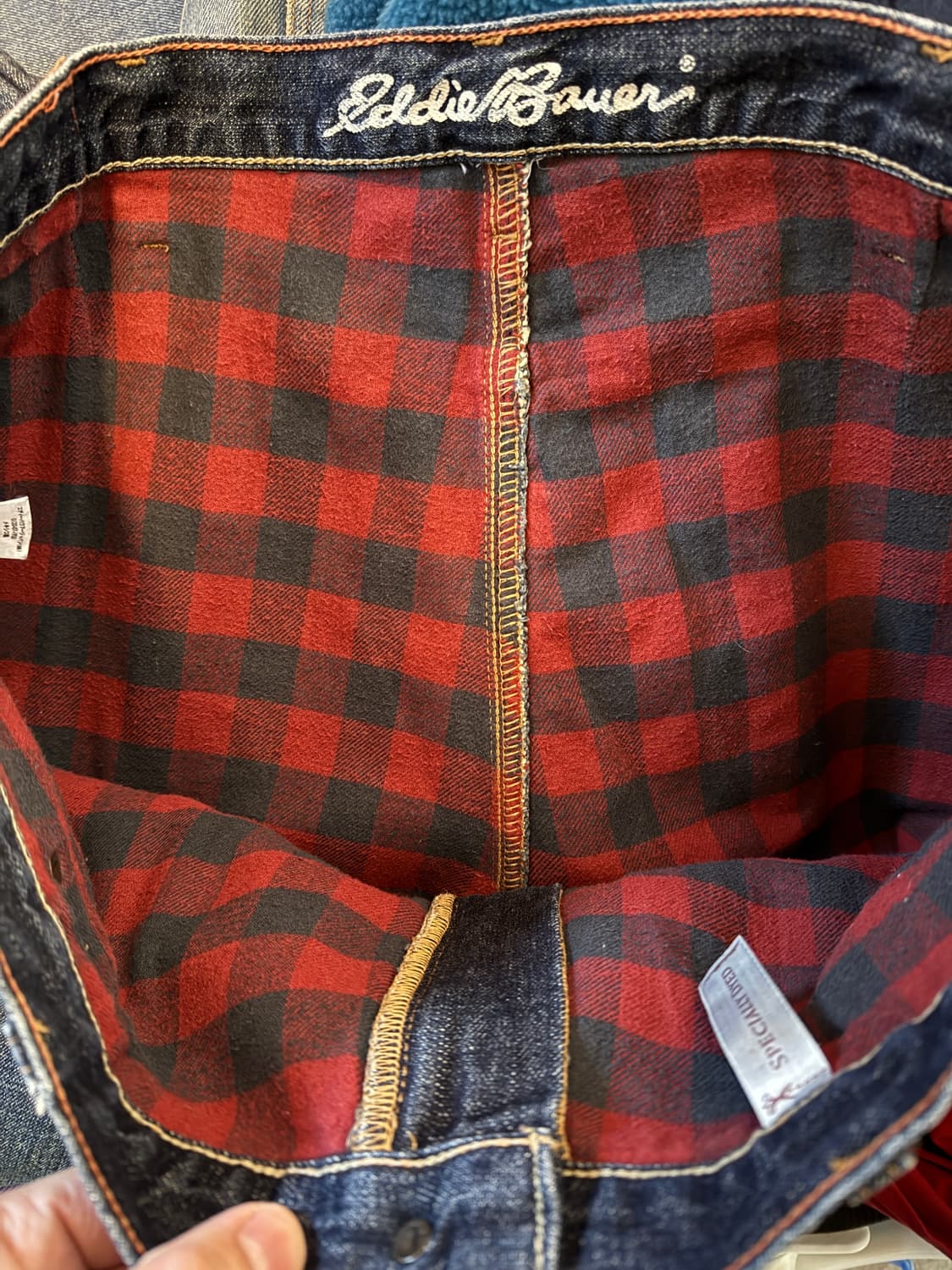 Eddie Bauer 체크 라이닝 데님 팬츠 38 상품이미지1