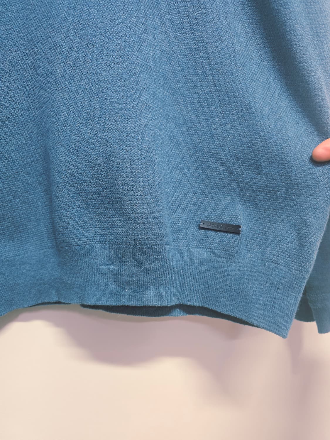 헨리코튼 카라넥 니트 블루 상품이미지3