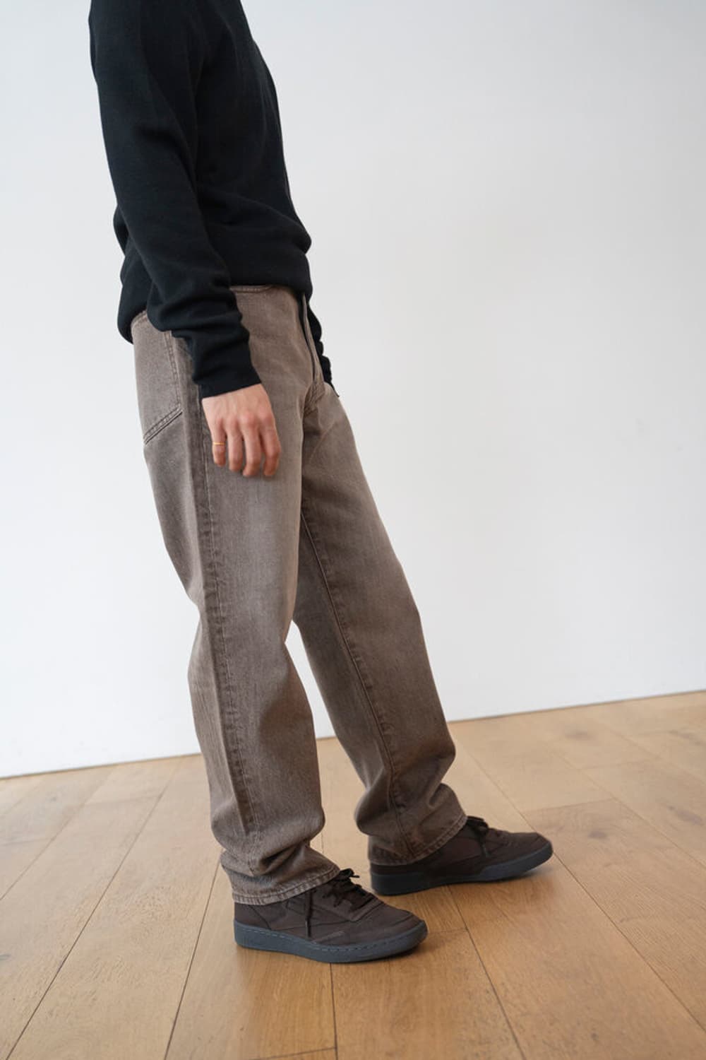 Ham mocha brown 5p denim straight 상품이미지1