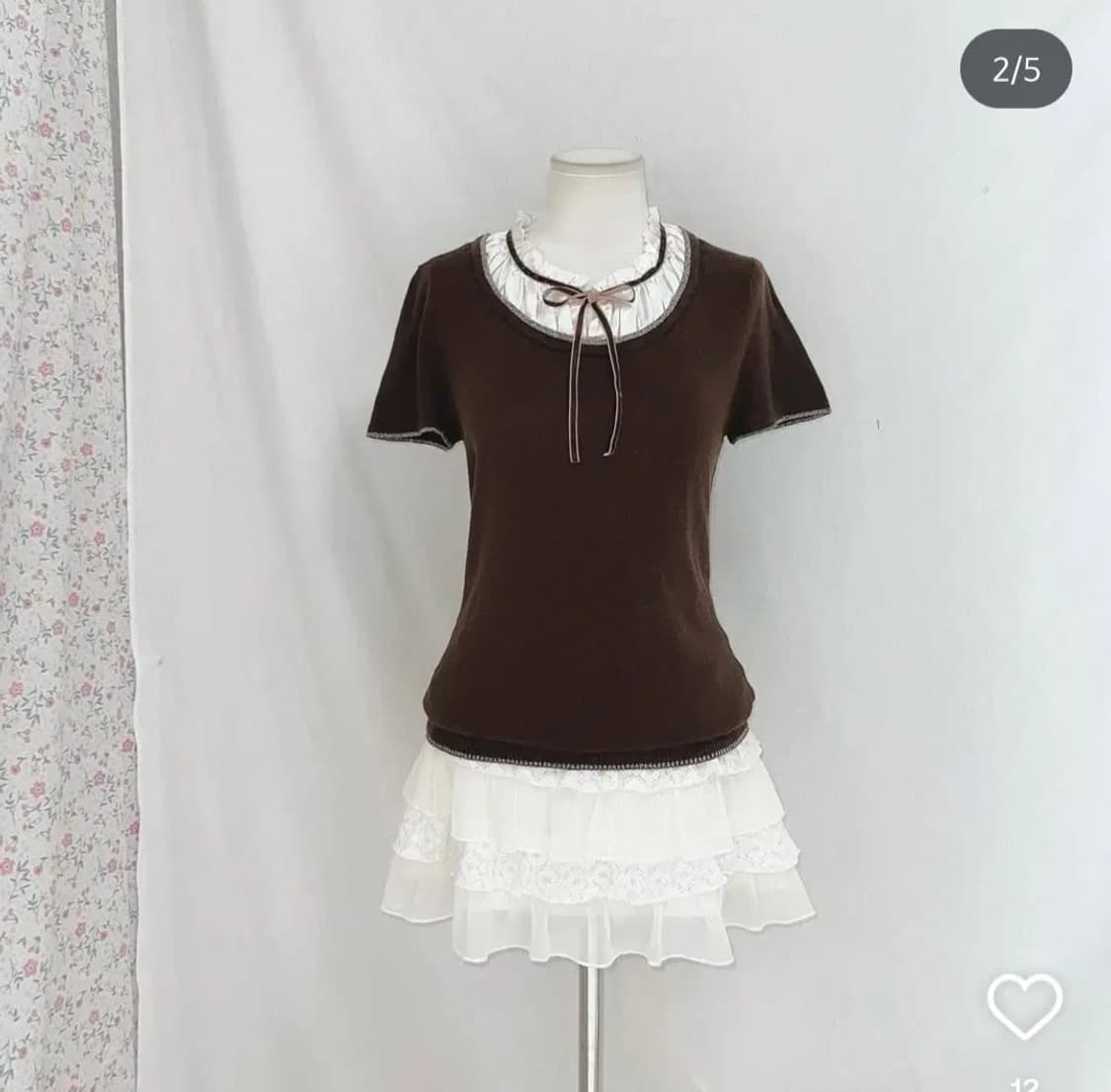 일본 빈티지 리본 로걀탑 니트 무드브릿지 상품이미지1