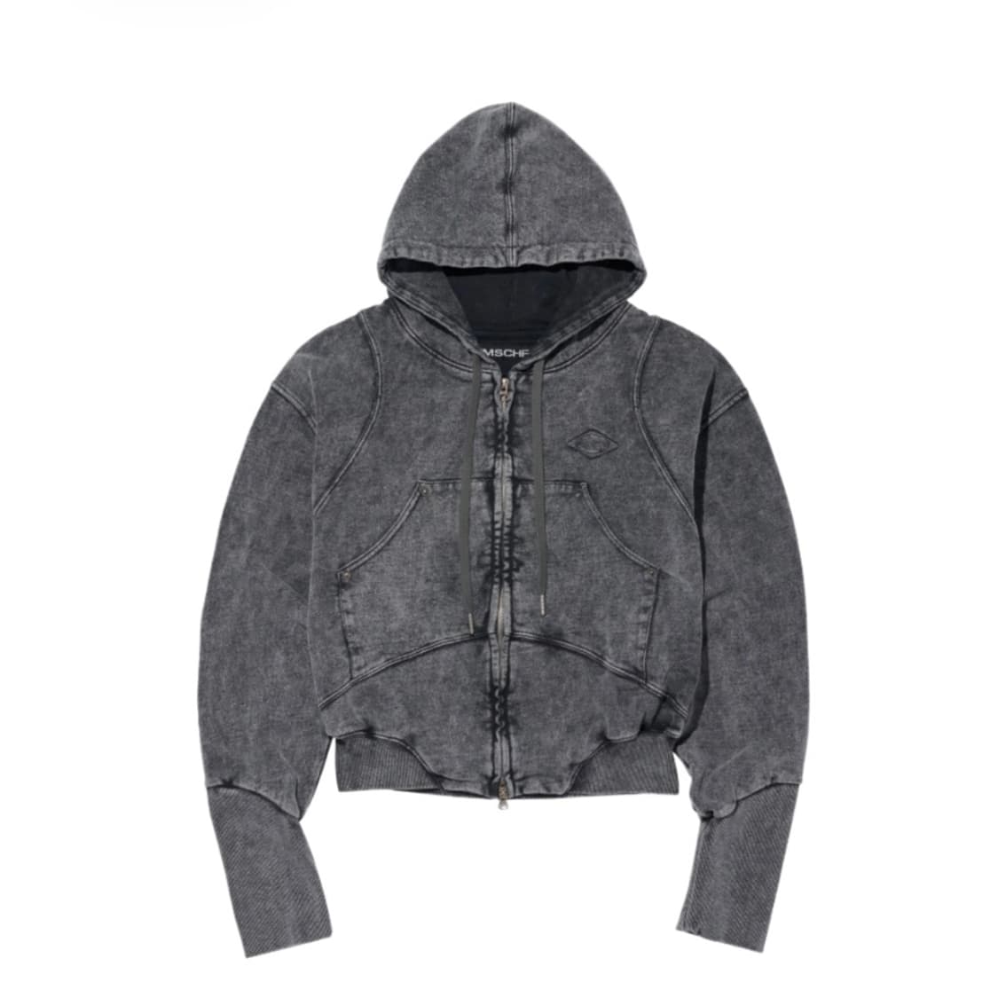 (W) 미스치프 벌룬 후드 워시드 차콜 상품이미지1