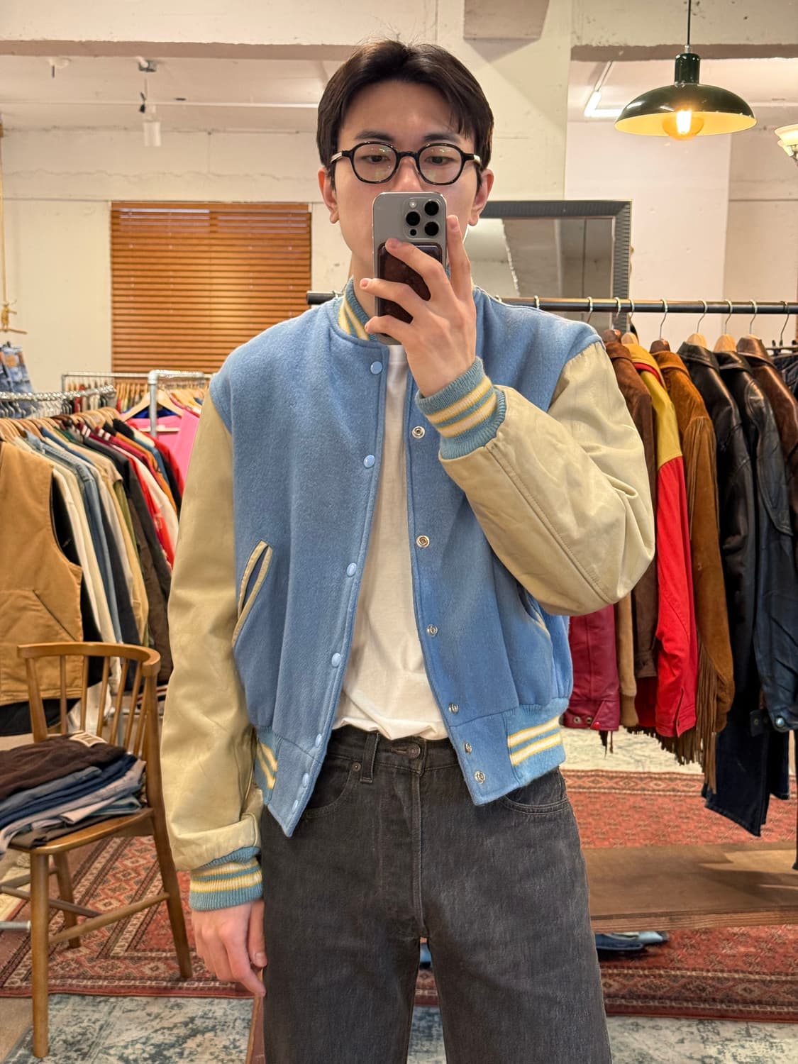 M) 90s USA HATCHERS Varsity Jacket 상품이미지1