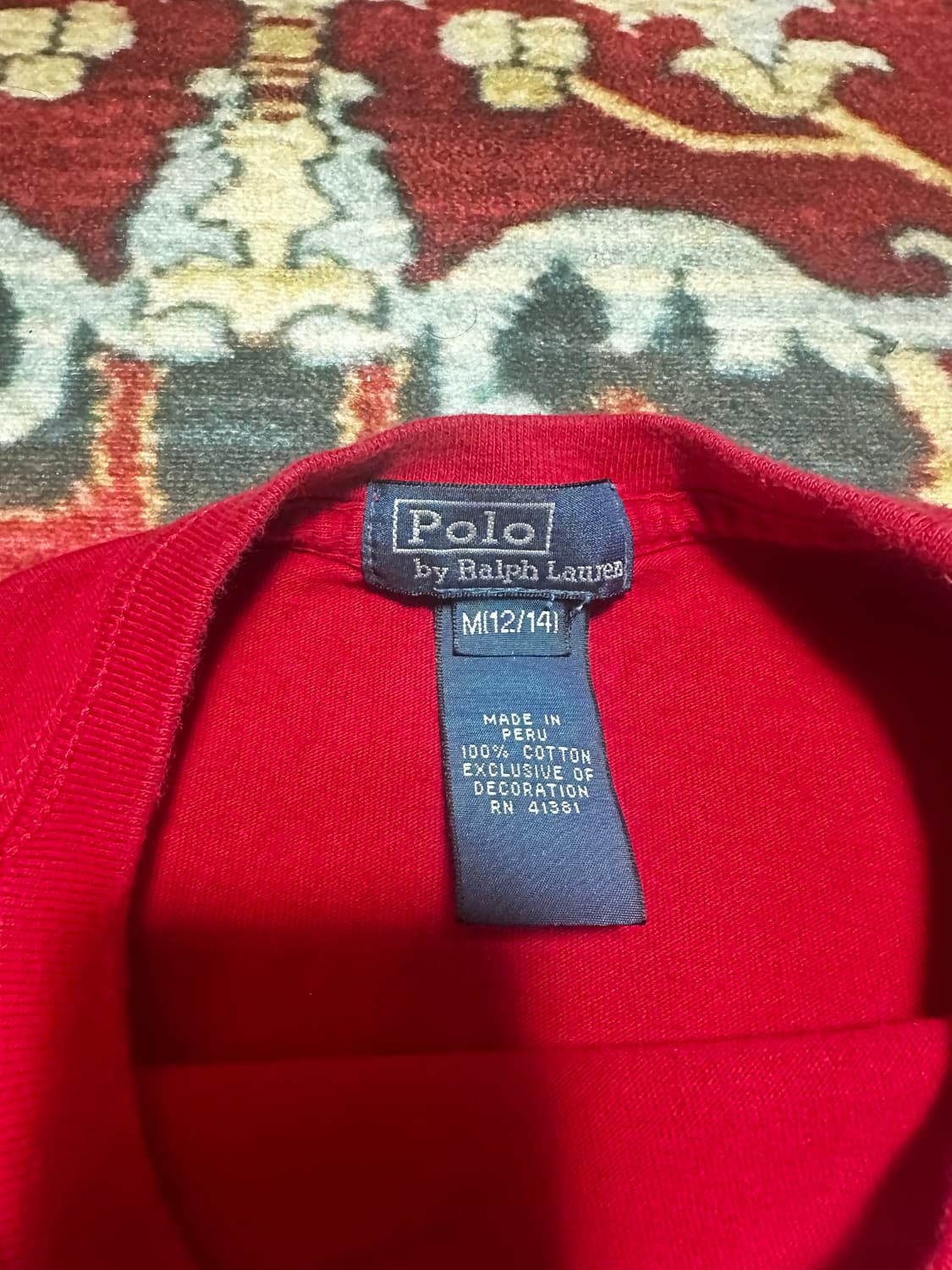 폴로 랄프로렌 레드 포켓 반팔 티셔츠 M 상품이미지3