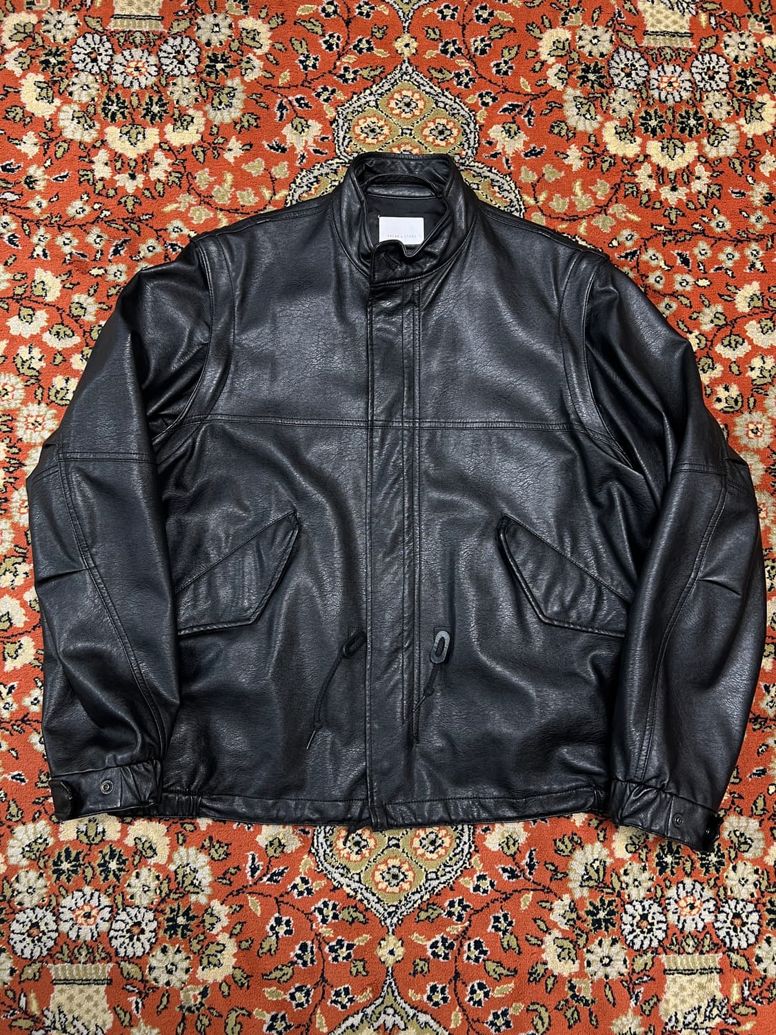 [M] 프릭스스토어 비건레더 하이넥 블루종 가죽자켓 상품이미지1