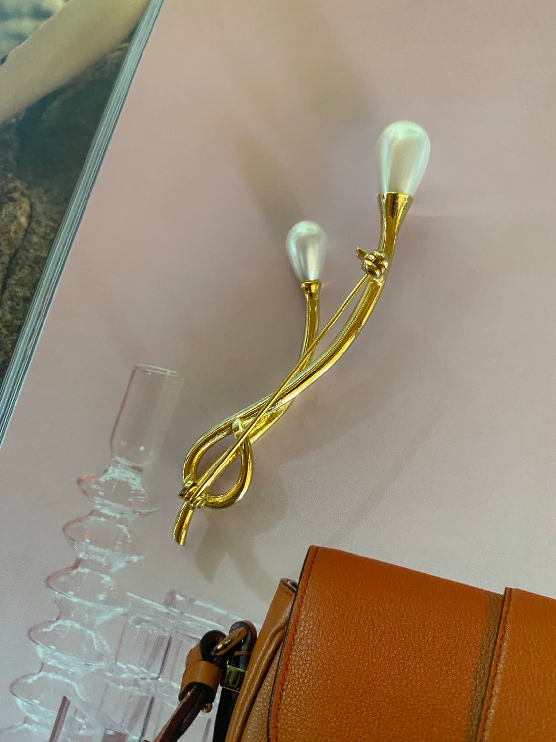 빈티지 골드 펄라인 브로치 상품이미지4