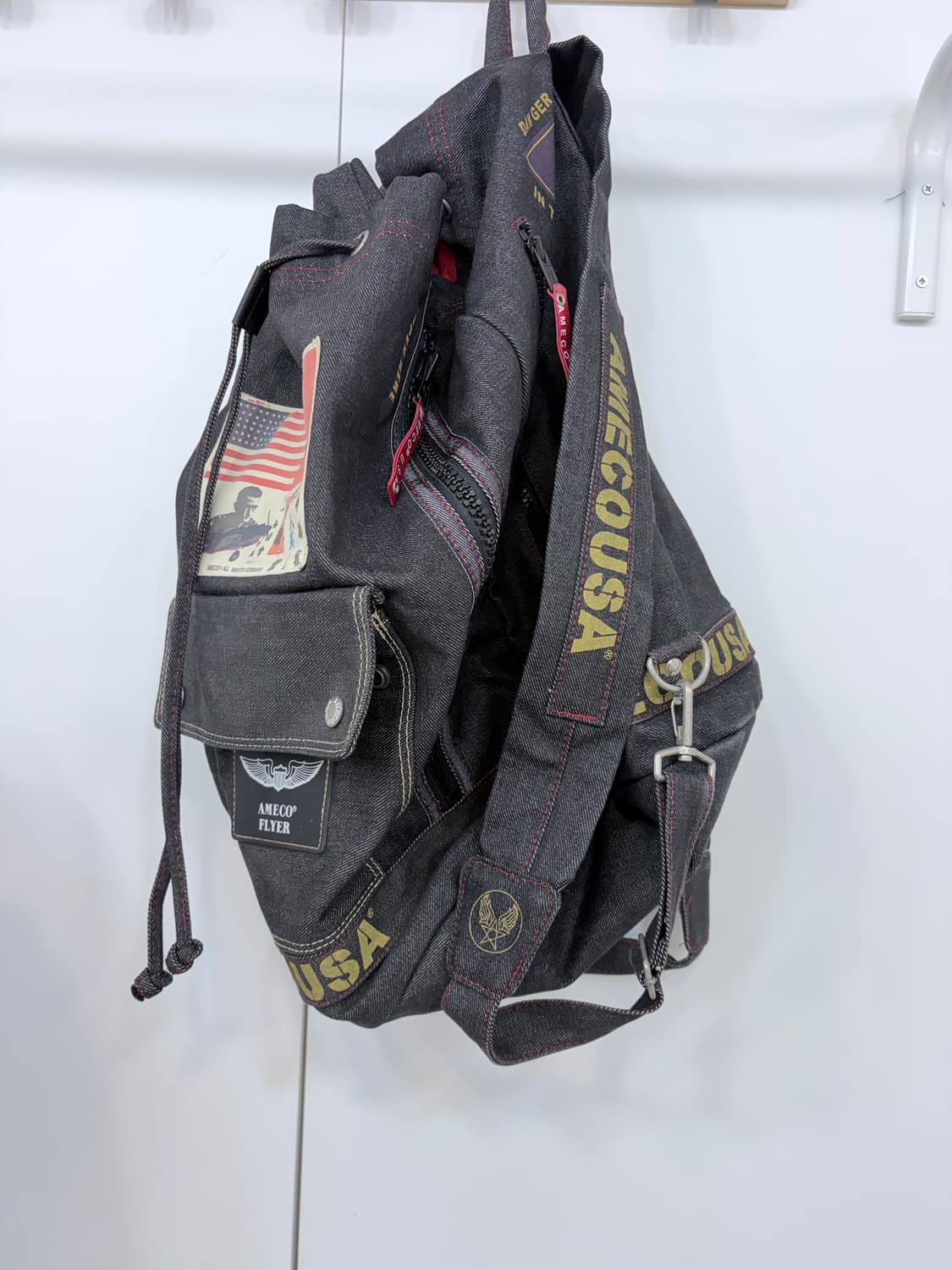 USA 아메코 밀리터리 스트링 데님 백팩  상품이미지2