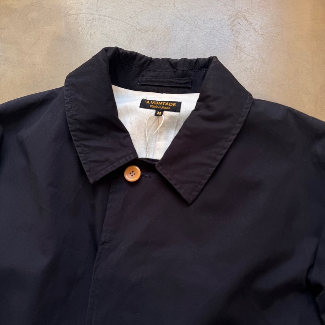 아본타지 블랙 코튼 싱글벤트 코트 MADE IN JAPAN 상품이미지3