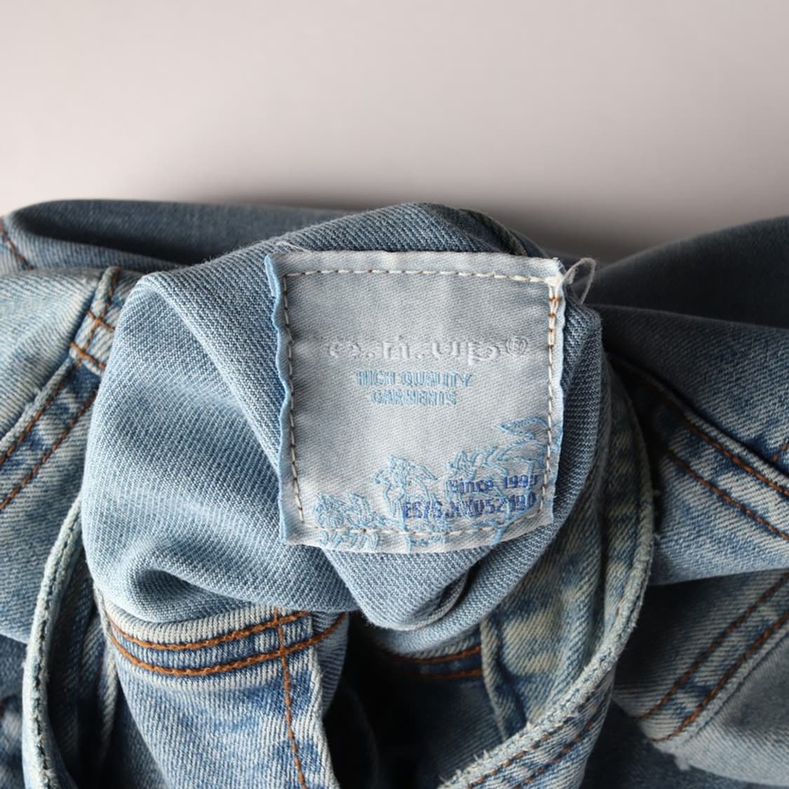 earth.up 차이나카라 워싱 집업 데님 자켓 상품이미지5