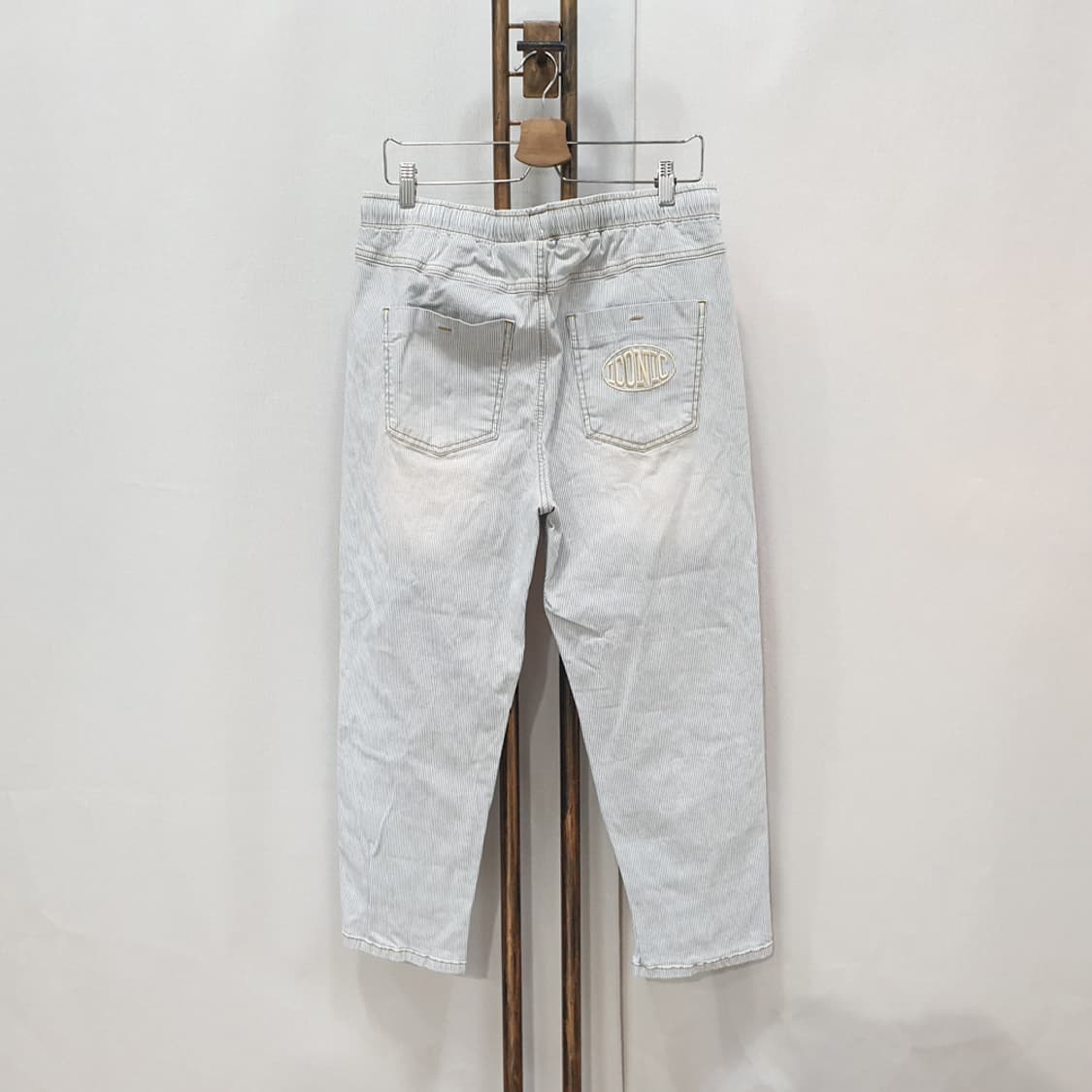 지프 여성 스트라이프 배기 데님팬츠 32 상품이미지4