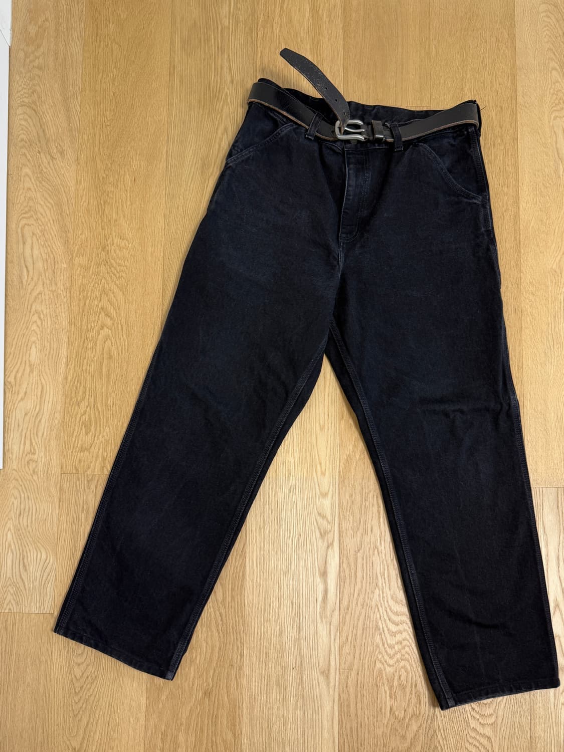 칼하트 싱글니 팬츠 스미스 블랙 스톤워시드 32사이즈 상품이미지2