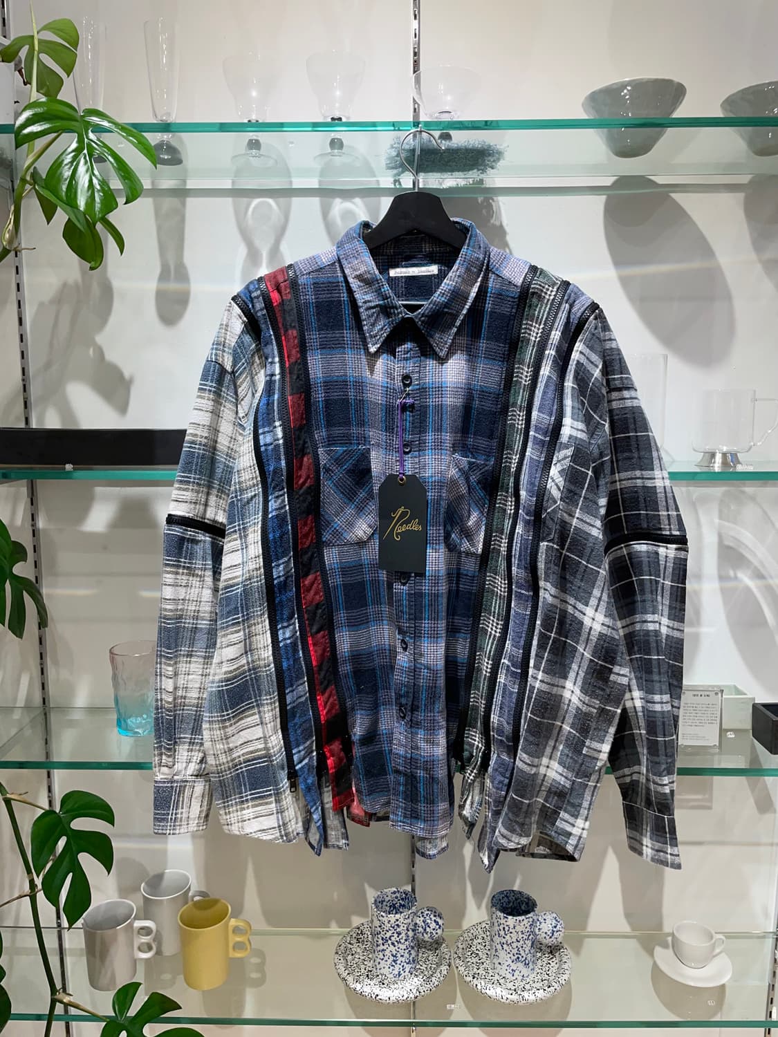 니들스 7 cuts zipped wide flannel shirt 상품이미지1