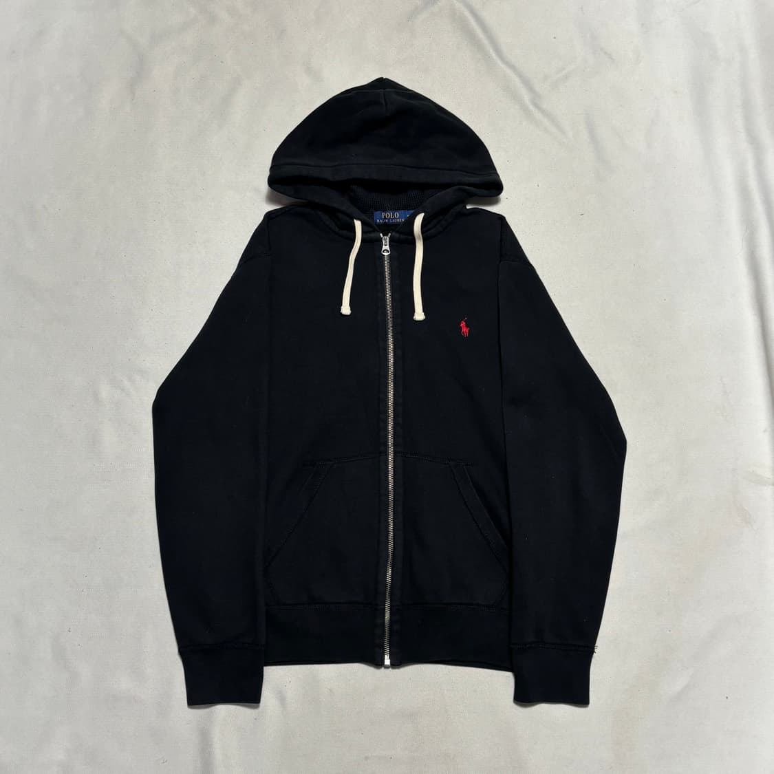 M 폴로랄프로렌 레드 포니 블랙 후드 집업 상품이미지2