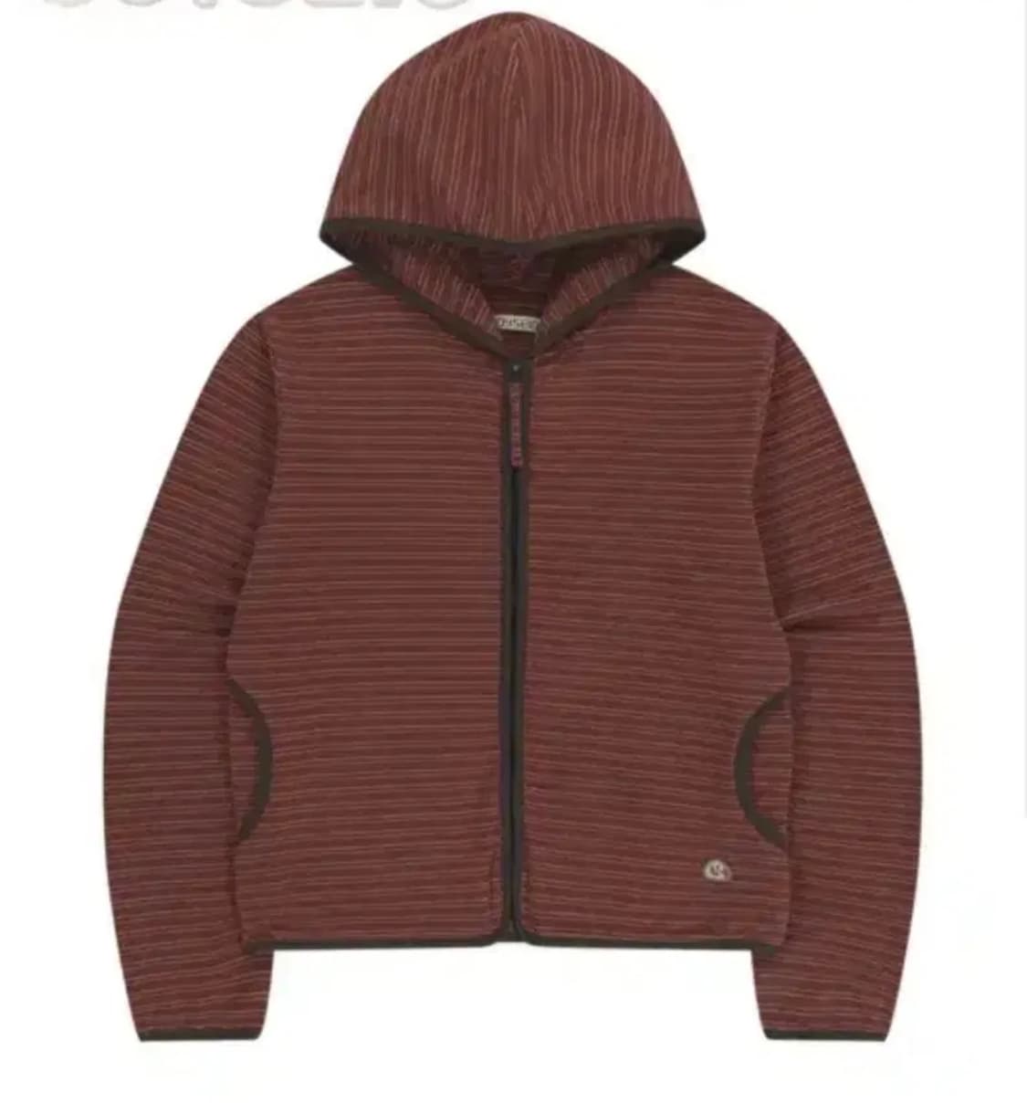 코이세이오 스트라이프 플리스 집업 레드 상품이미지1