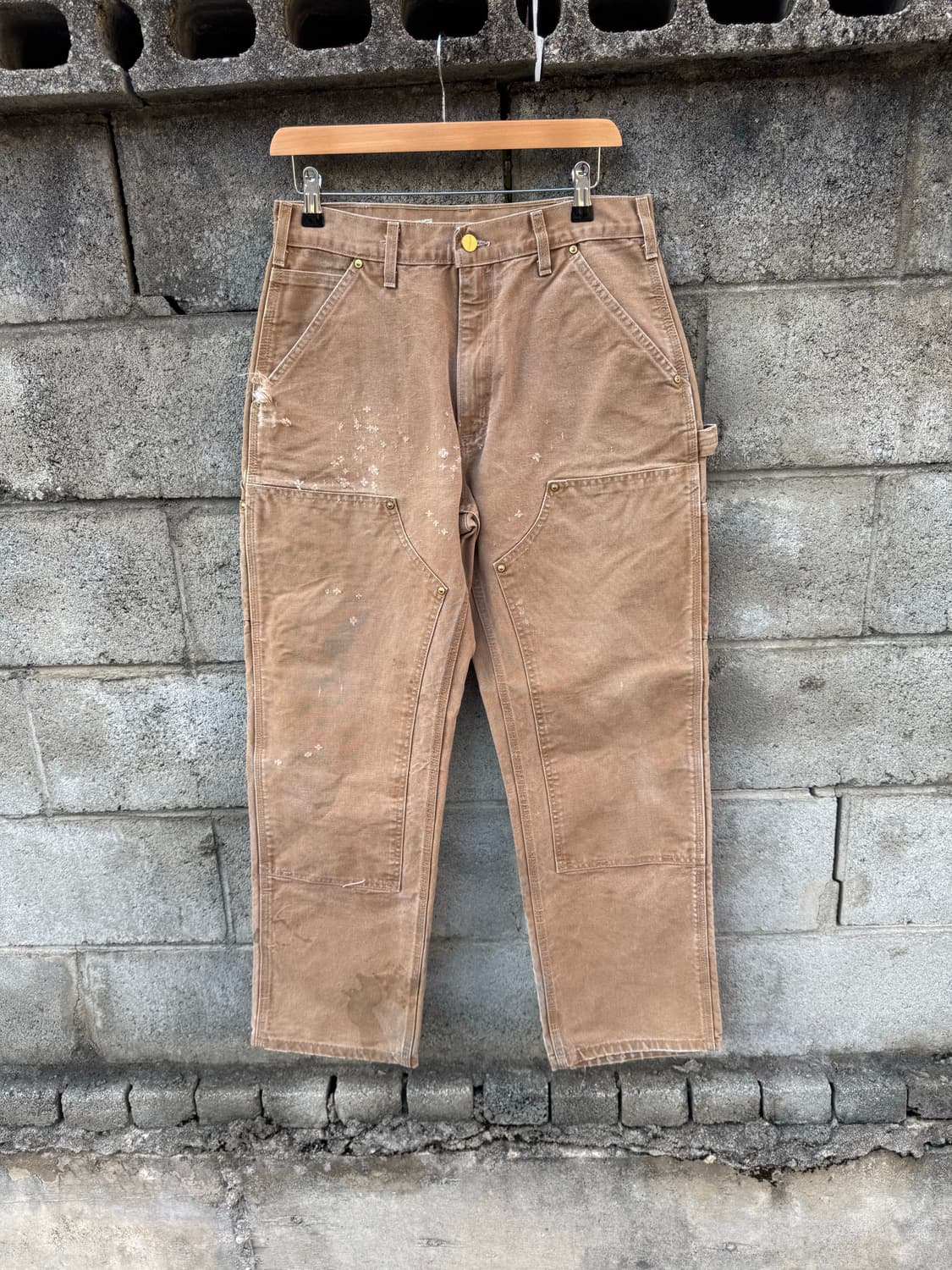 00s 칼하트 빈티지 b01 브라운 더블니 카펜터 워크 팬츠 32/30 상품이미지1
