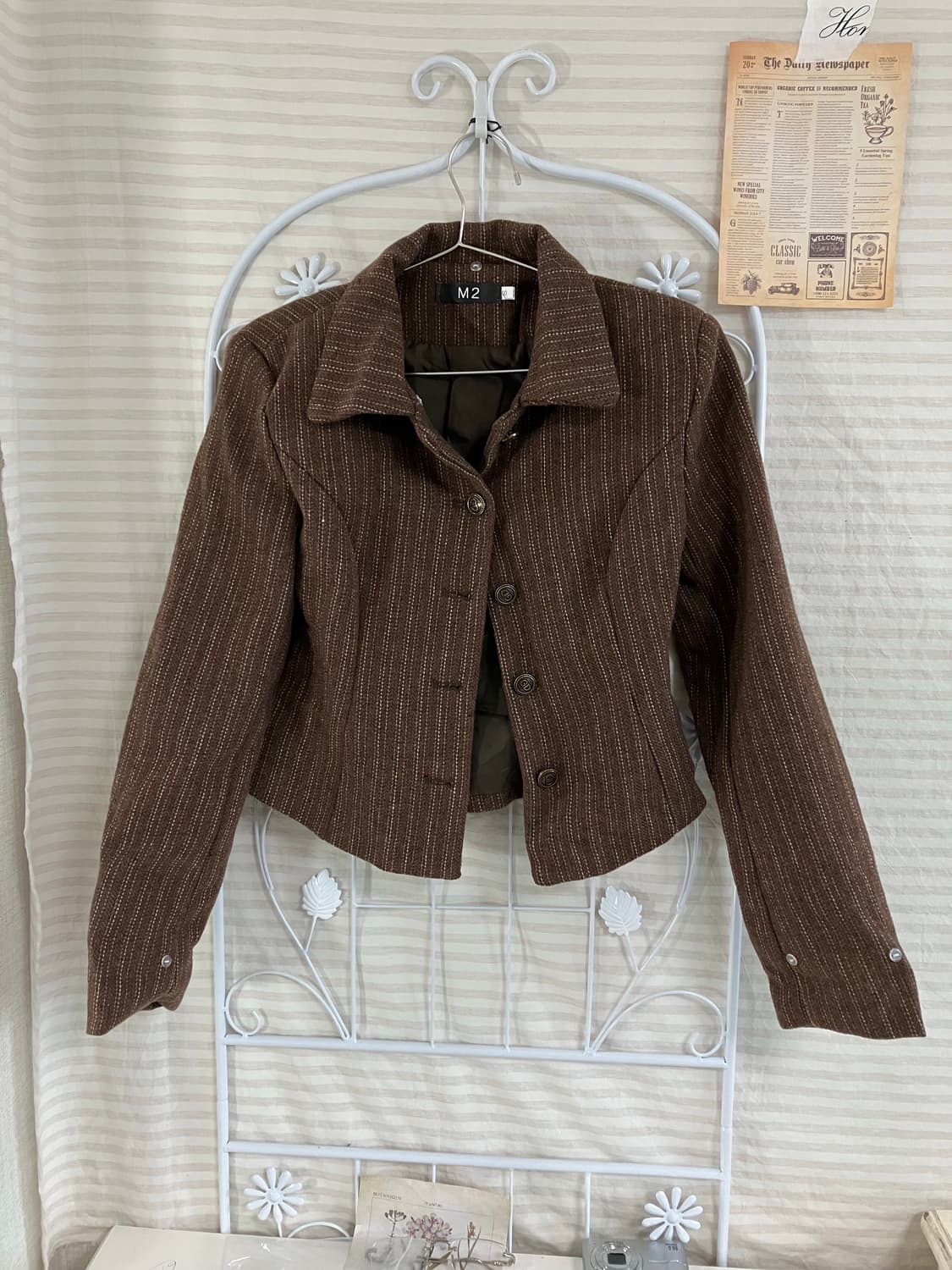 빈티지 초코 브라운 스트라이프 마이 936 y2k 스트릿 갸루 펑키 일본 상품이미지1