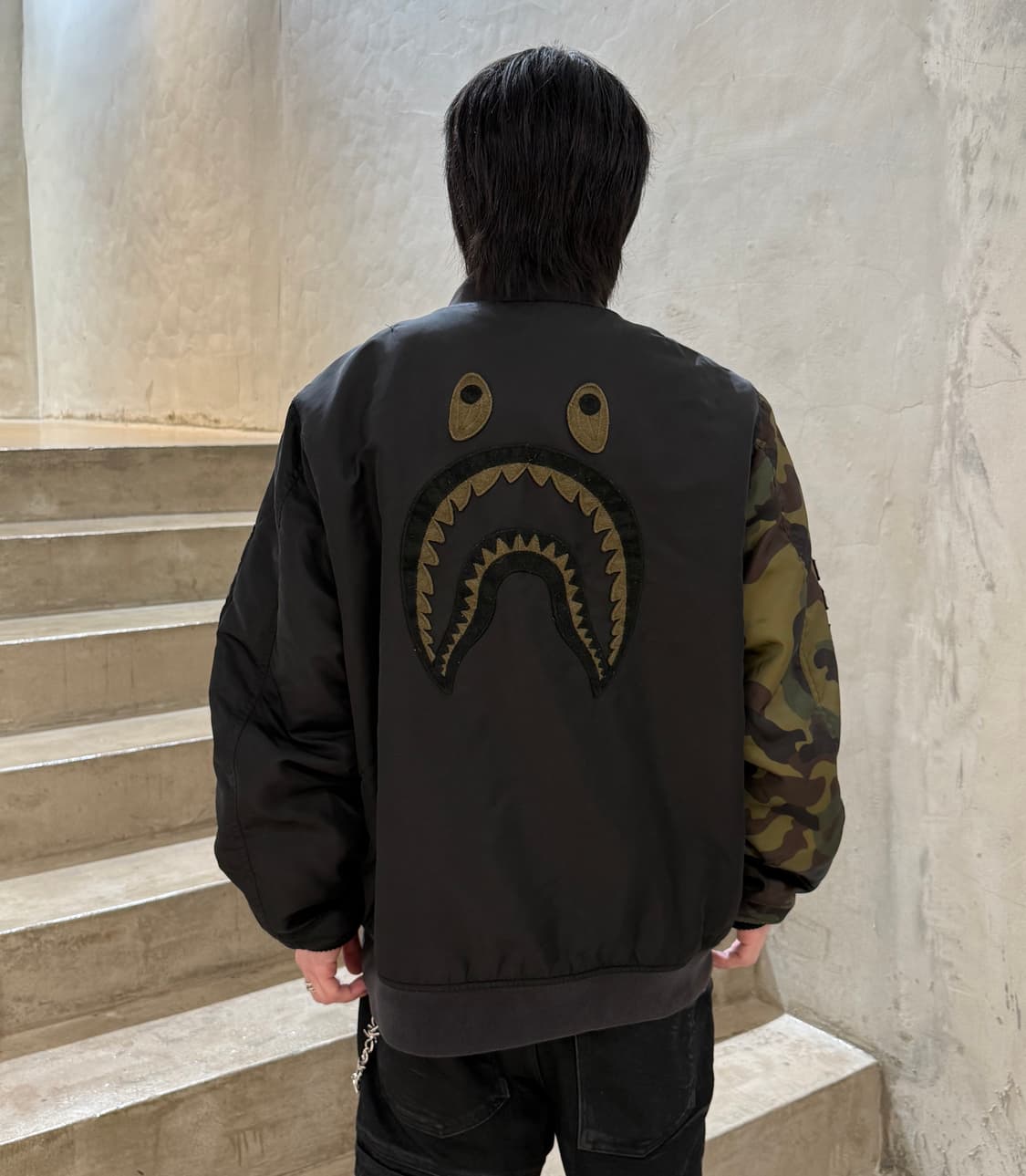 17AW 베이프 x 언디핏 카모 슬리브 MA-1 봄버 자켓 상품이미지3