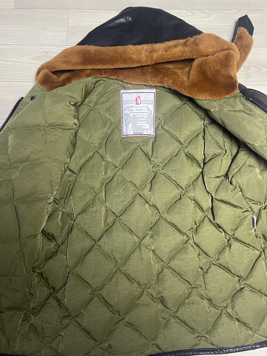 Blackout b-9 leather down parka xl 상품이미지2