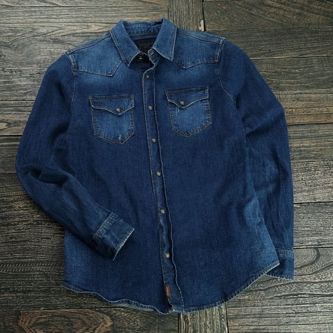 [버커루] 워시드 웨스턴 데님 셔츠 M18829 상품이미지1