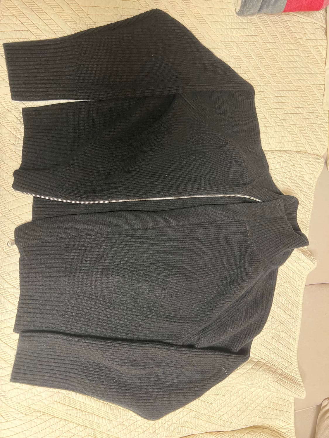 토니웩 울 다이애그널 지퍼 스웨터 블랙 XL 상품이미지3