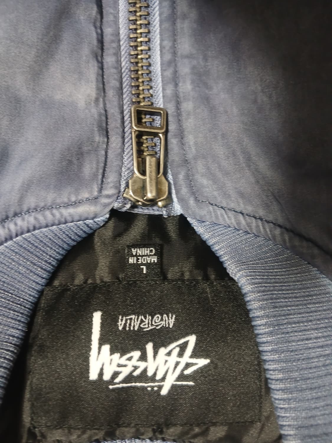 스투시 다이드 나일론 봄버 오일 블루 상품이미지3