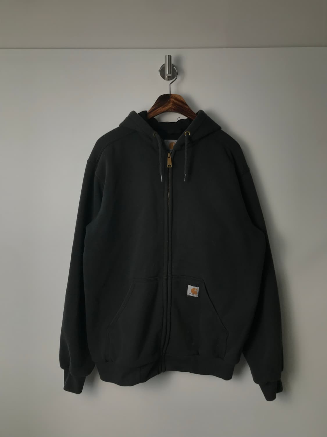 칼하트 지수로고 차콜 써멀 후드집업 상품이미지2